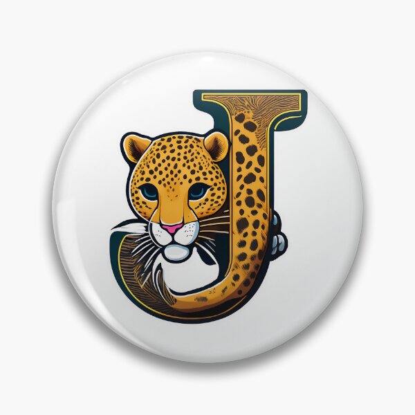 Item preview, Stylized letter J decorated with cute jaguar head graphic sticker icon. designed and sold by HEMRO.