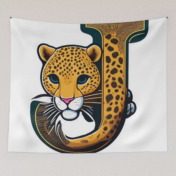 Item preview, Stylized letter J decorated with cute jaguar head graphic sticker icon. designed and sold by HEMRO.