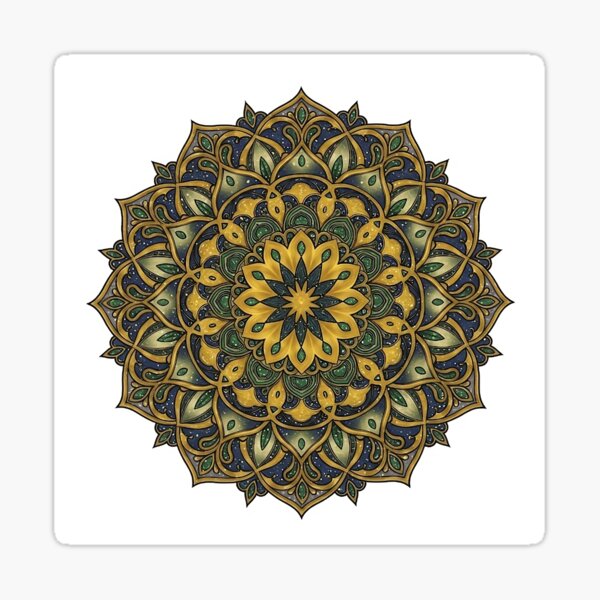 Item preview, “Golden Lotus Mandala: Cosmic Harmony” designed and sold by Tribe & Tech.