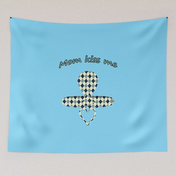 Item preview, Illustration of a pacifier with the text "Mom kiss me" designed and sold by NB-Artmagic.
