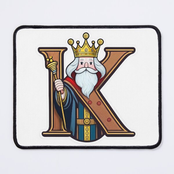 Item preview, Stylized letter K decorated with cartoon king scepter graphic sticker. designed and sold by HEMRO.