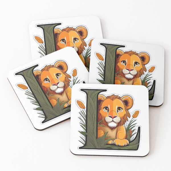 Item preview, Stylized letter L decorated with cute lion cub graphic sticker design. designed and sold by HEMRO.