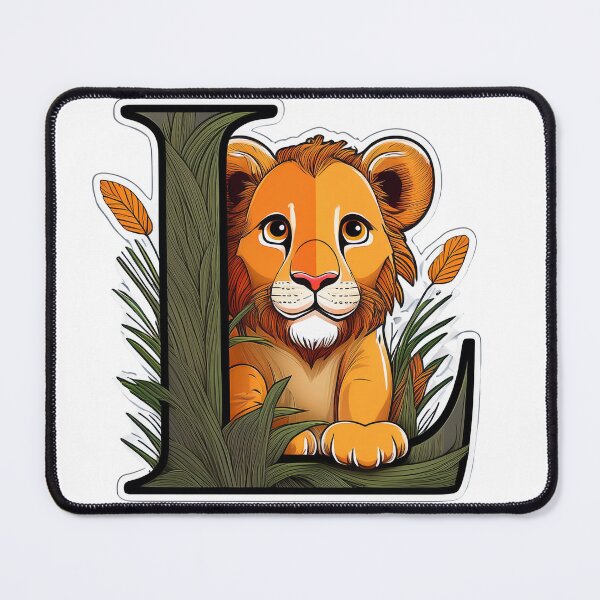 Item preview, Stylized letter L decorated with cute lion cub graphic sticker design. designed and sold by HEMRO.
