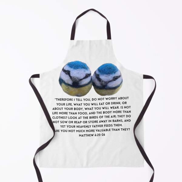 Item preview, Blue tit birds Bible verse Matthew 6:25-26 designed and sold by RockingFelter.