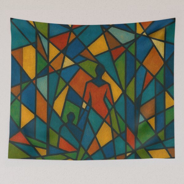 Item preview, Colorful mosaic, human silhouettes designed and sold by Sigtrix.
