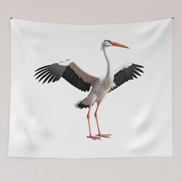 Item preview, Elegant White Stork Spreading Wings Bird Nature Legs designed and sold by ART ATTACK ZONE.