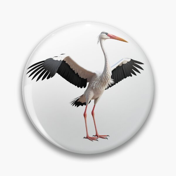 Item preview, Elegant White Stork Spreading Wings Bird Nature Legs designed and sold by ART ATTACK ZONE.