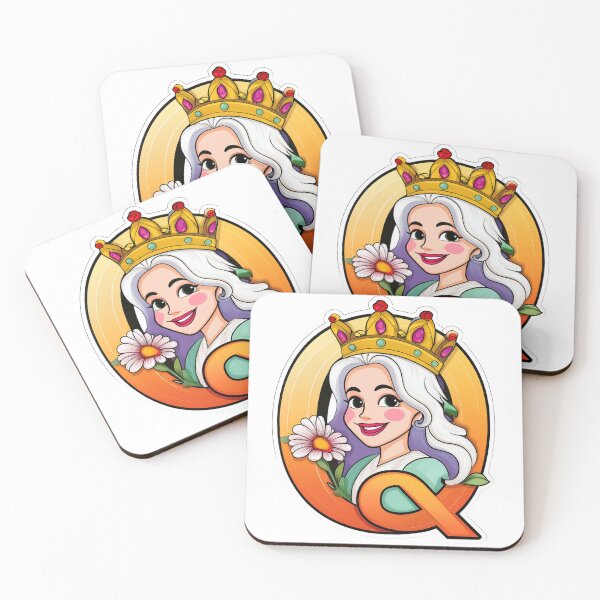 Item preview, Stylized letter Q decorated with cartoon queen crown graphic sticker design. designed and sold by HEMRO.