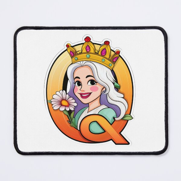 Item preview, Stylized letter Q decorated with cartoon queen crown graphic sticker design. designed and sold by HEMRO.