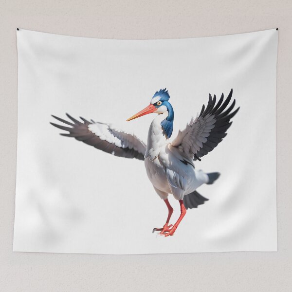 Item preview, Blue White Stork Spreading Wings Bird Nature Legs designed and sold by ART ATTACK ZONE.
