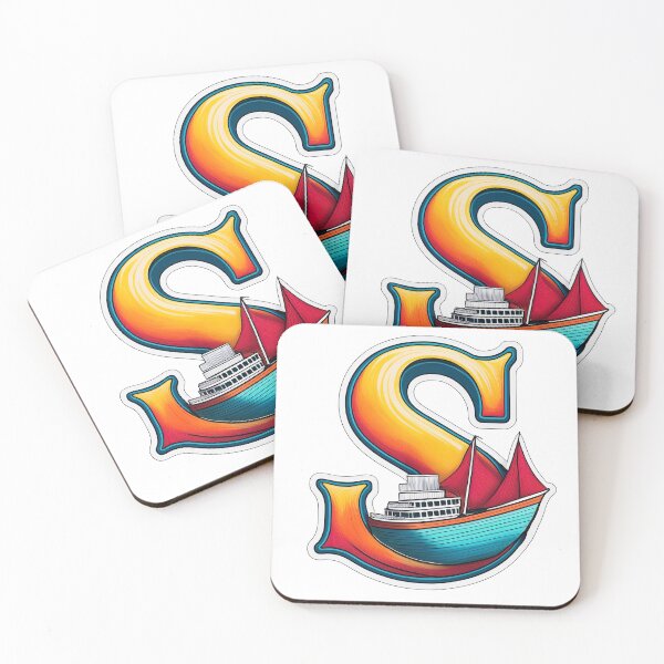 Item preview, Stylized letter S decorated with sailing ship graphic sticker icon design. designed and sold by HEMRO.