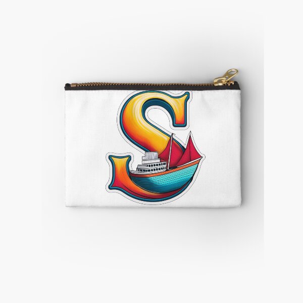 Item preview, Stylized letter S decorated with sailing ship graphic sticker icon design. designed and sold by HEMRO.
