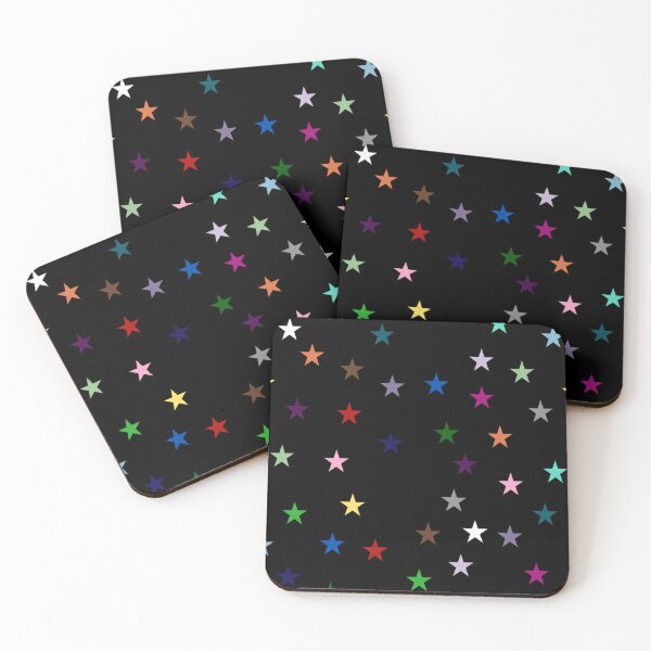 Item preview, Rainbow Stars (Black) designed and sold by Snowroseblossom.
