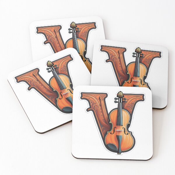 Item preview, Stylized letter V decorated with violin graphic sticker icon illustration image. designed and sold by HEMRO.