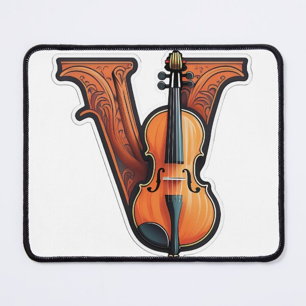 Item preview, Stylized letter V decorated with violin graphic sticker icon illustration image. designed and sold by HEMRO.