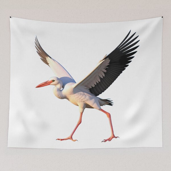 Item preview, Fly White Stork Spreading Wings Bird Nature Legs designed and sold by ART ATTACK ZONE.