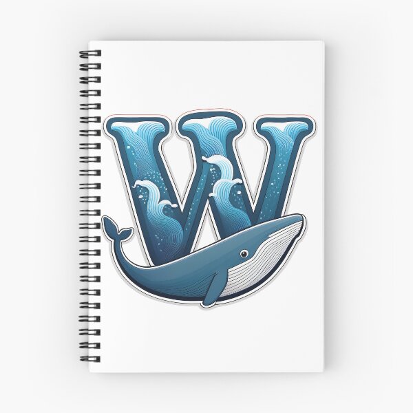 Item preview, Stylized letter W decorated with cute whale graphic sticker icon design. designed and sold by HEMRO.