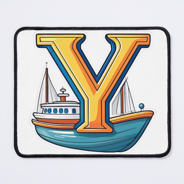 Item preview, Stylized letter Y decorated with cartoon boat graphic sticker icon design. designed and sold by HEMRO.