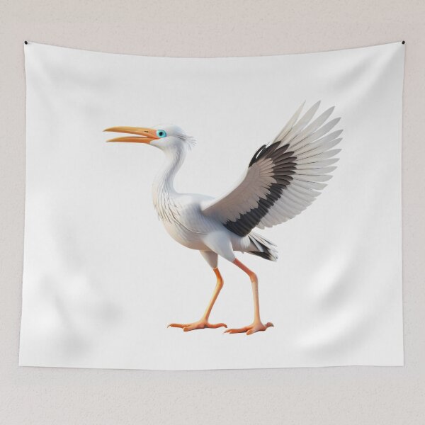 Item preview, Real White Stork Spreading Wings Bird Nature Legs designed and sold by ART ATTACK ZONE.