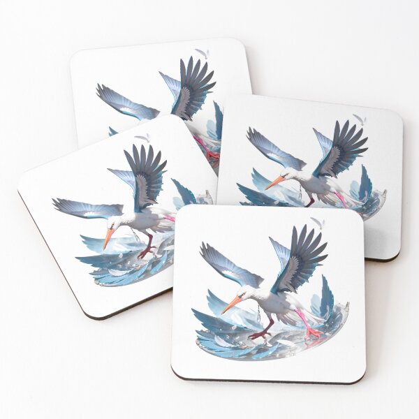 Item preview, Surreal Colorful Stork Spreading Wings Bird Nature Legs designed and sold by ART ATTACK ZONE.