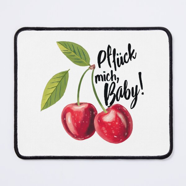 Item preview, Pflück mich Baby (German Typography) - Sweet Berry Quote with Smiling Cherries designed and sold by UtArt.