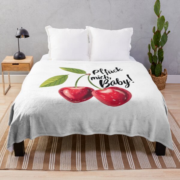 Item preview, Pflück mich Baby (German Typography) - Sweet Berry Quote with Smiling Cherries designed and sold by UtArt.