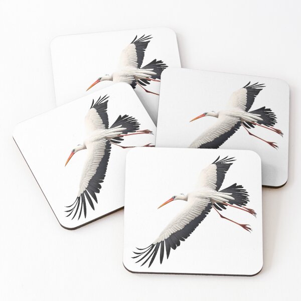 Item preview, Minimalist White Stork Spreading Wings Bird Nature Legs designed and sold by ART ATTACK ZONE.