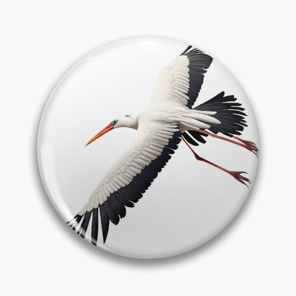 Item preview, Minimalist White Stork Spreading Wings Bird Nature Legs designed and sold by ART ATTACK ZONE.