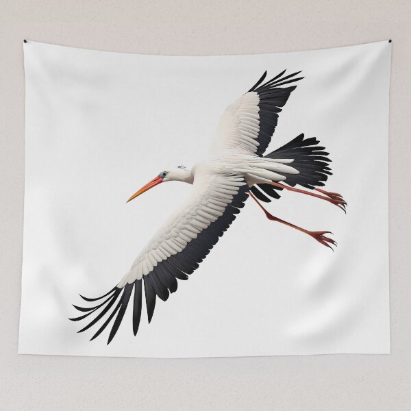 Item preview, Minimalist White Stork Spreading Wings Bird Nature Legs designed and sold by ART ATTACK ZONE.
