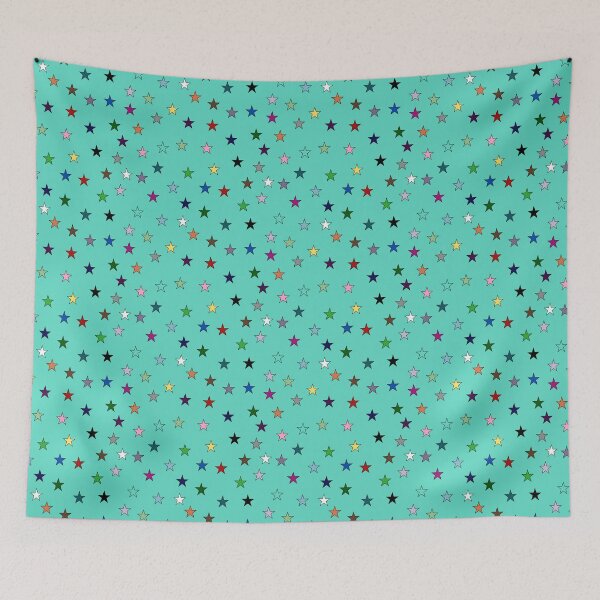 Item preview, Rainbow Stars (Aqua) designed and sold by Snowroseblossom.