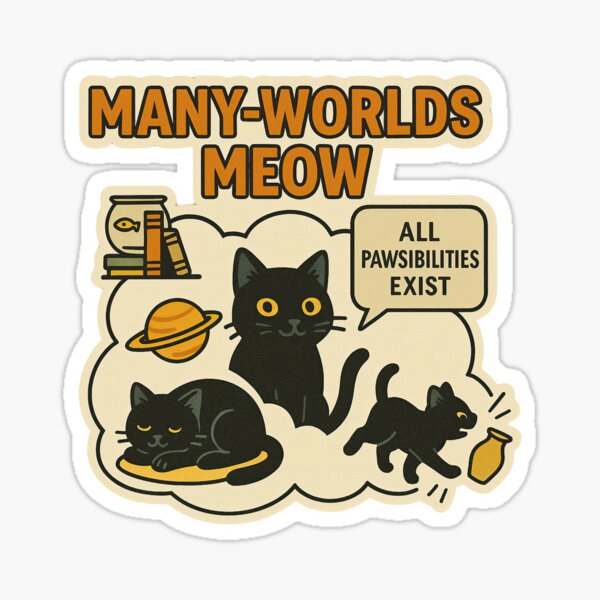 Item preview, Many-Worlds Meow – All Pawsibilities Exist designed and sold by PlanetBPop.