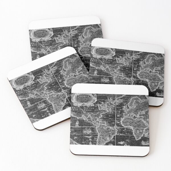 Item preview, Old black and white world map, map of America designed and sold by EchoOfSilence.