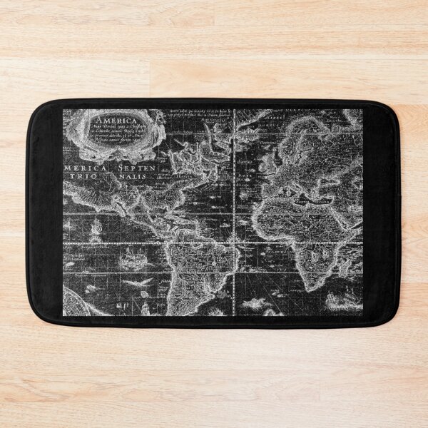 Item preview, Old black and white world map, map of America designed and sold by EchoOfSilence.