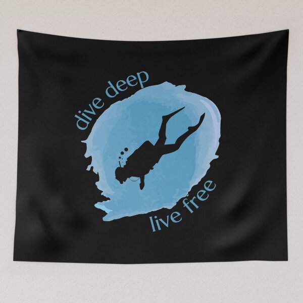 Item preview, Dive deep. Live free. Diving lovers. designed and sold by designsbyaneta.