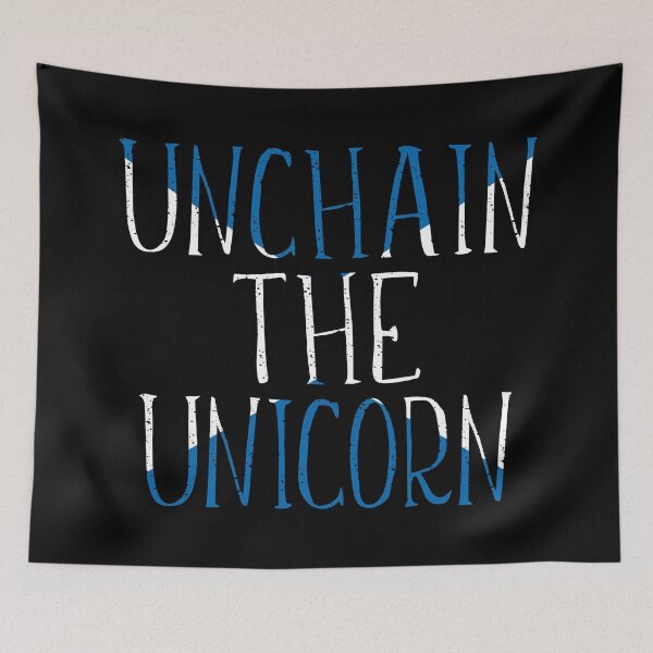 Item preview, UNCHAIN THE UNICORN, Scottish Independence Saltire Flag Slogan designed and sold by MacPean.