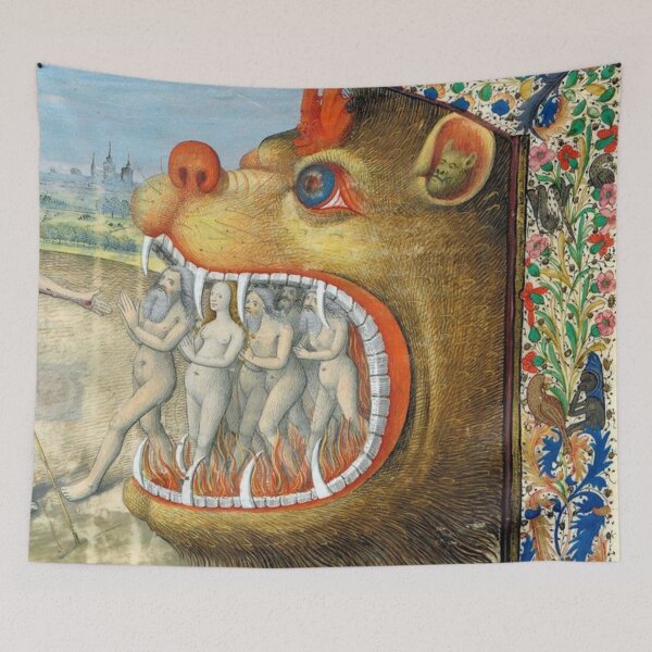 Item preview, Sinners in Hell from a Medieval Manuscript designed and sold by VintageManiac.