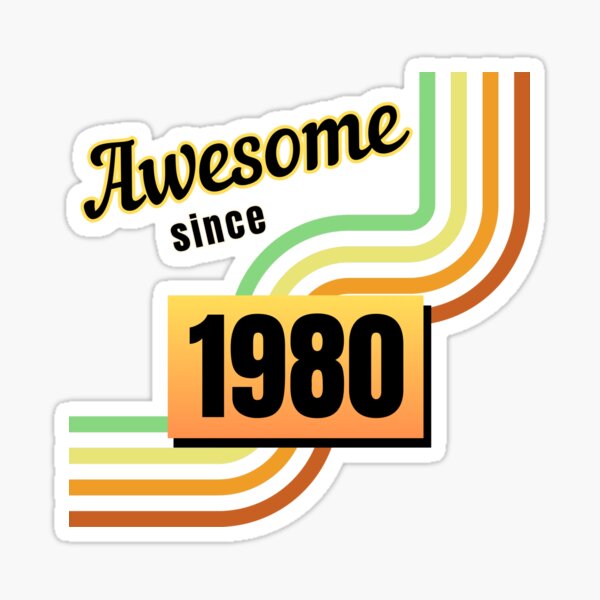 Item preview, Awesome Since 1980 - Retro Birthday Gift designed and sold by Zingra.