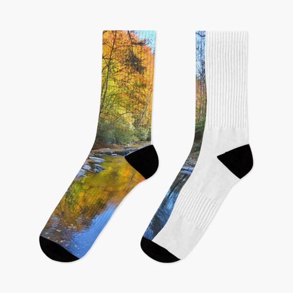 Item preview, Reflection On Autumn Deep Creek Great Smokey Mountains National Park Vertical designed and sold by LisaWootenPhoto.