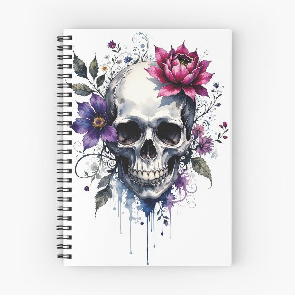 Item preview, Floral Skull Head Tattoo Watercolor Art designed and sold by Neo-Studio.