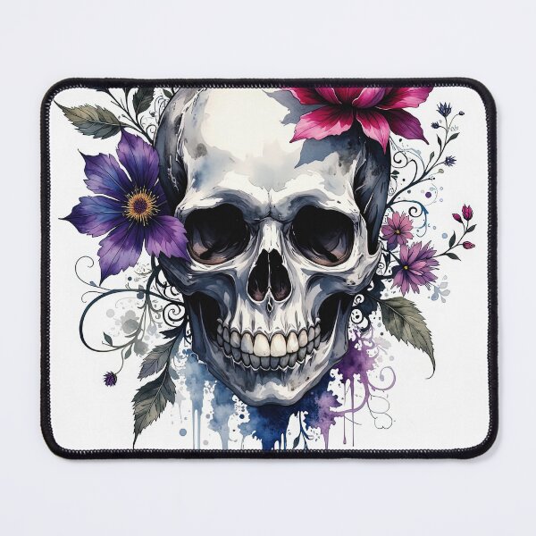 Item preview, Floral Skull Head Tattoo Watercolor Art designed and sold by Neo-Studio.