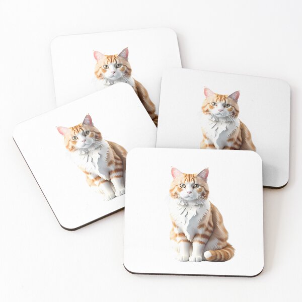Item preview, Cute White Cat Striking Eyes Turkish Van Feline designed and sold by ART ATTACK ZONE.