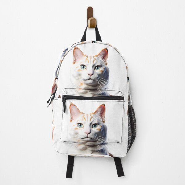 Item preview, Cool White Cat Striking Eyes Turkish Van Feline designed and sold by ART ATTACK ZONE.