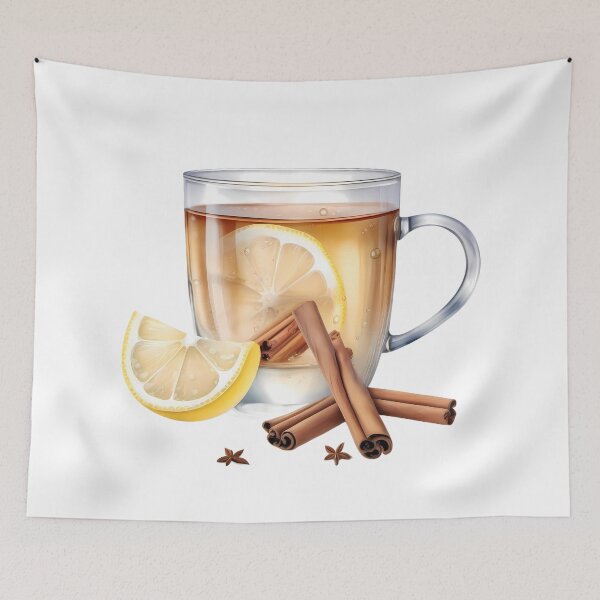 Item preview, Watercolors Hot Toddy Drink Lemon Spice Chill Vibes designed and sold by ART ATTACK ZONE.
