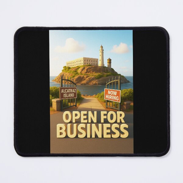 Item preview, Alcatraz Island – Open for Business Funny 3D Poster designed and sold by MySheetMusicArt.