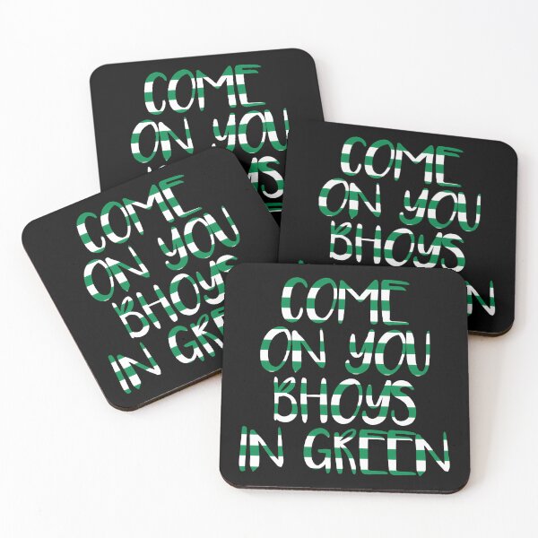 Item preview, COME ON YOU BHOYS IN GREEN, Glasgow Celtic Football Club Green and White Text Design designed and sold by MacPean.