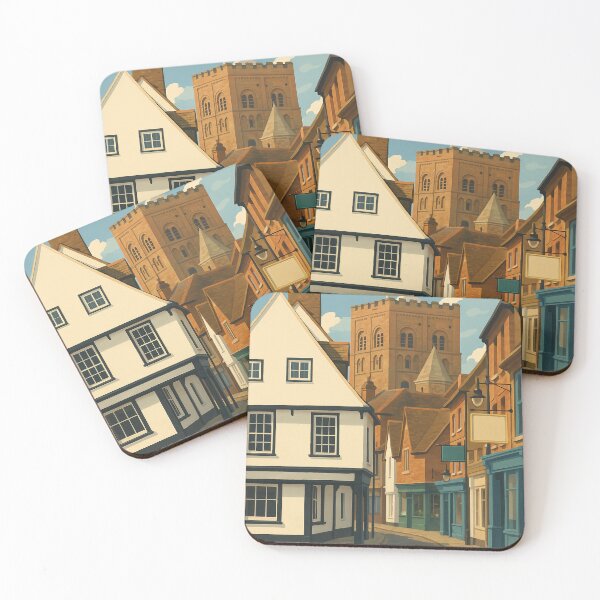 Item preview, St Albans Art Print – Historic UK City Illustration & Travel Poster designed and sold by LG.