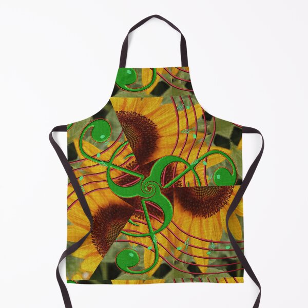 Item preview, SUNFLOWERS GEOMETRIC SHAPES HARMONY TREBLE CLEVE MUSICAL STAFF designed and sold by Ralek.