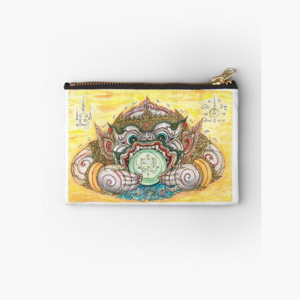 Item preview, Thai Rahu Deity with Moon Yantra – Hand-Drawn Mystical Art for Abundance & Protection designed and sold by JoynestStudioCo.