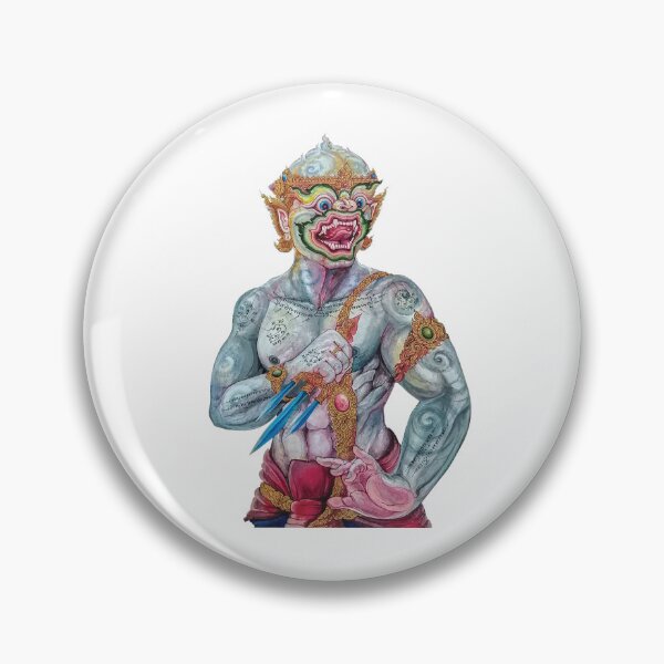 Item preview, Hanuman the Mighty – Hand-Drawn Thai Mythical Warrior Spirit with Sacred Power designed and sold by JoynestStudioCo.