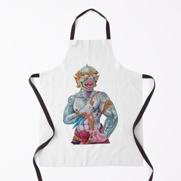 Item preview, Hanuman the Mighty – Hand-Drawn Thai Mythical Warrior Spirit with Sacred Power designed and sold by JoynestStudioCo.